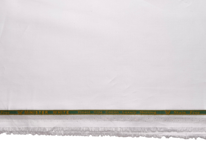 Minister White 100% Giza Cotton Stain Free Shirting Fabric (White, Plain)