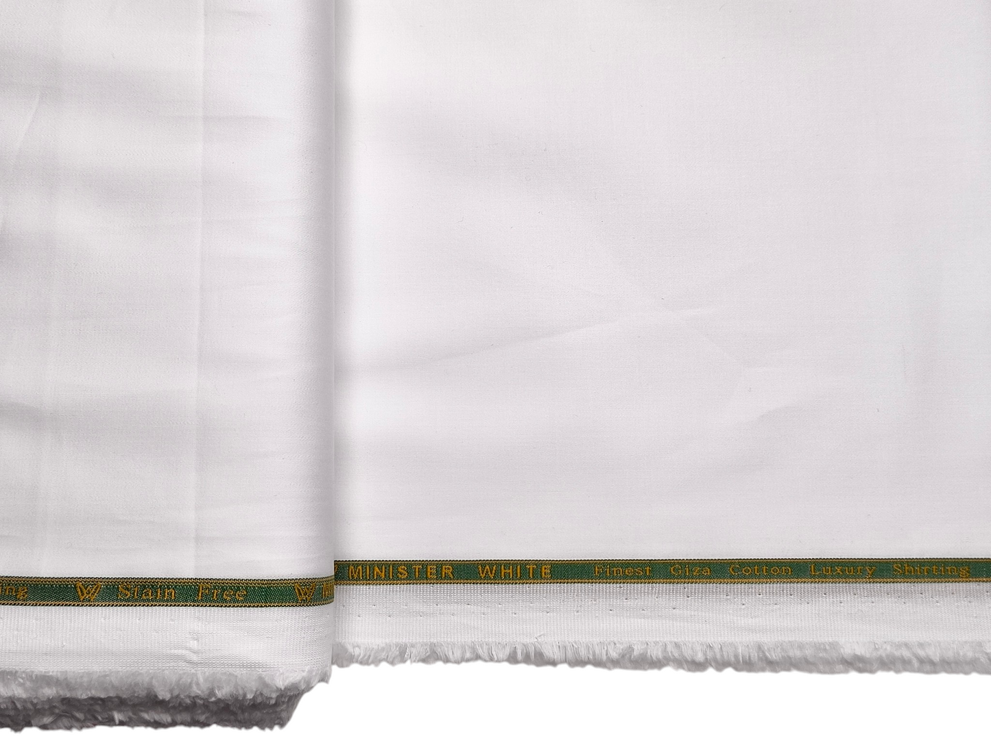 Minister White 100% Giza Cotton Stain Free Shirting Fabric (White, Plain)
