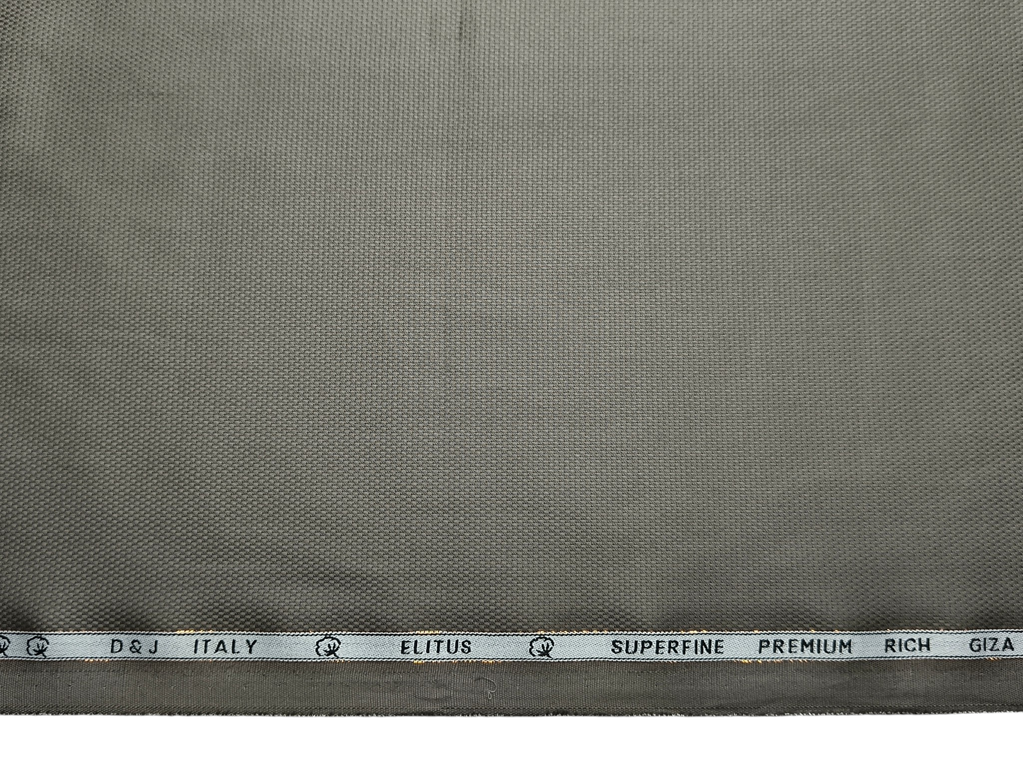 D&J Italy 100% Superfine Premium Giza Cotton Shirting Fabric (Olive Grey, Dobby Design)