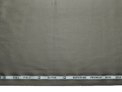 D&J Italy 100% Superfine Premium Giza Cotton Shirting Fabric (Olive Grey, Dobby Design)