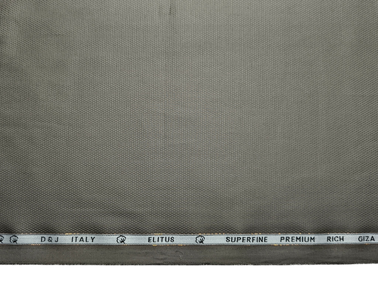 D&J Italy 100% Superfine Premium Giza Cotton Shirting Fabric (Olive Grey, Dobby Design)