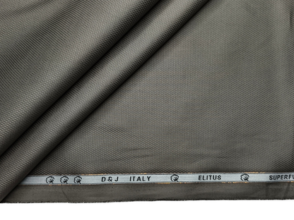 D&J Italy 100% Superfine Premium Giza Cotton Shirting Fabric (Olive Grey, Dobby Design)