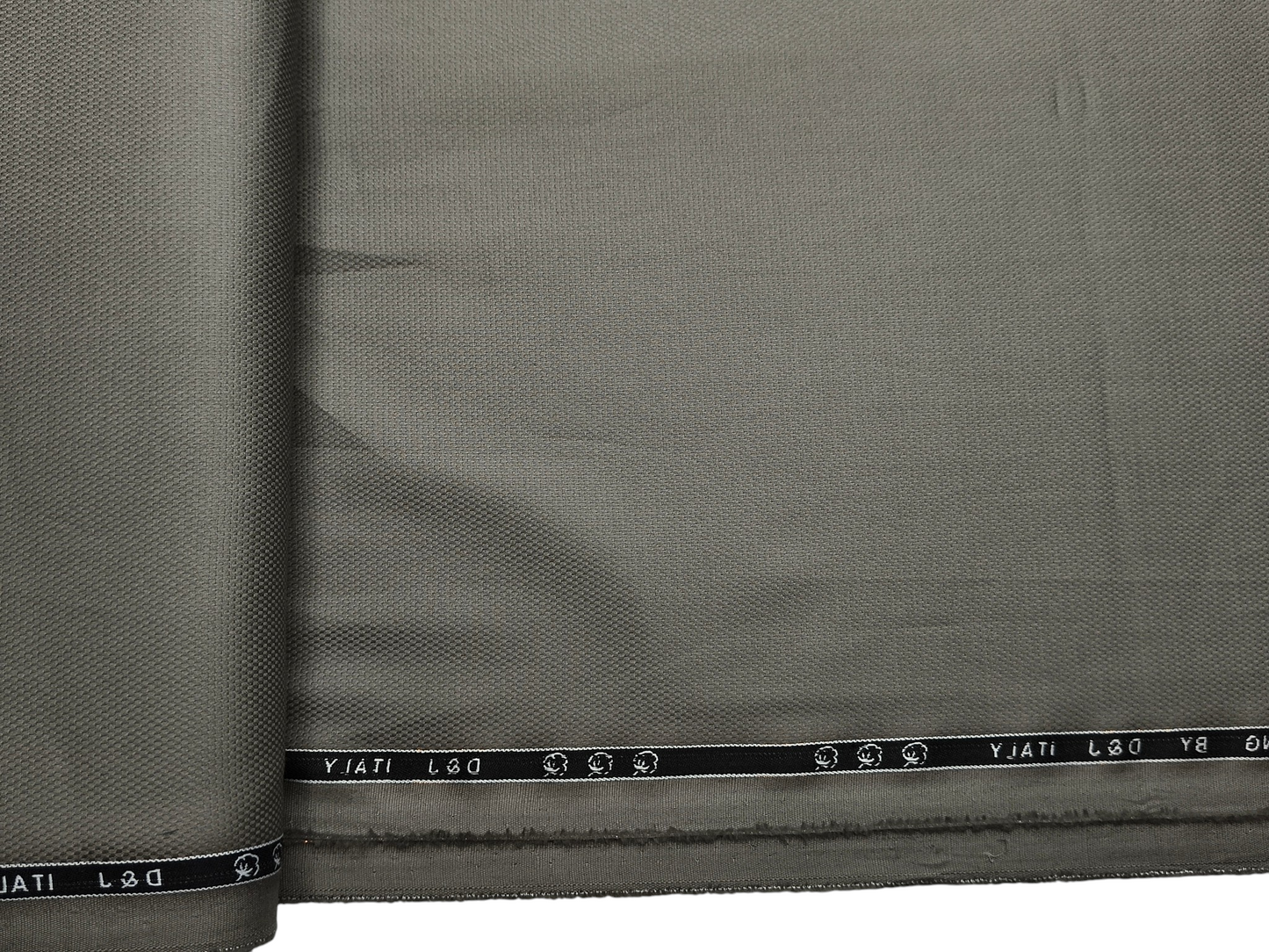 D&J Italy 100% Superfine Premium Giza Cotton Shirting Fabric (Olive Grey, Dobby Design)