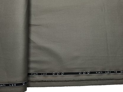 D&J Italy 100% Superfine Premium Giza Cotton Shirting Fabric (Olive Grey, Dobby Design)