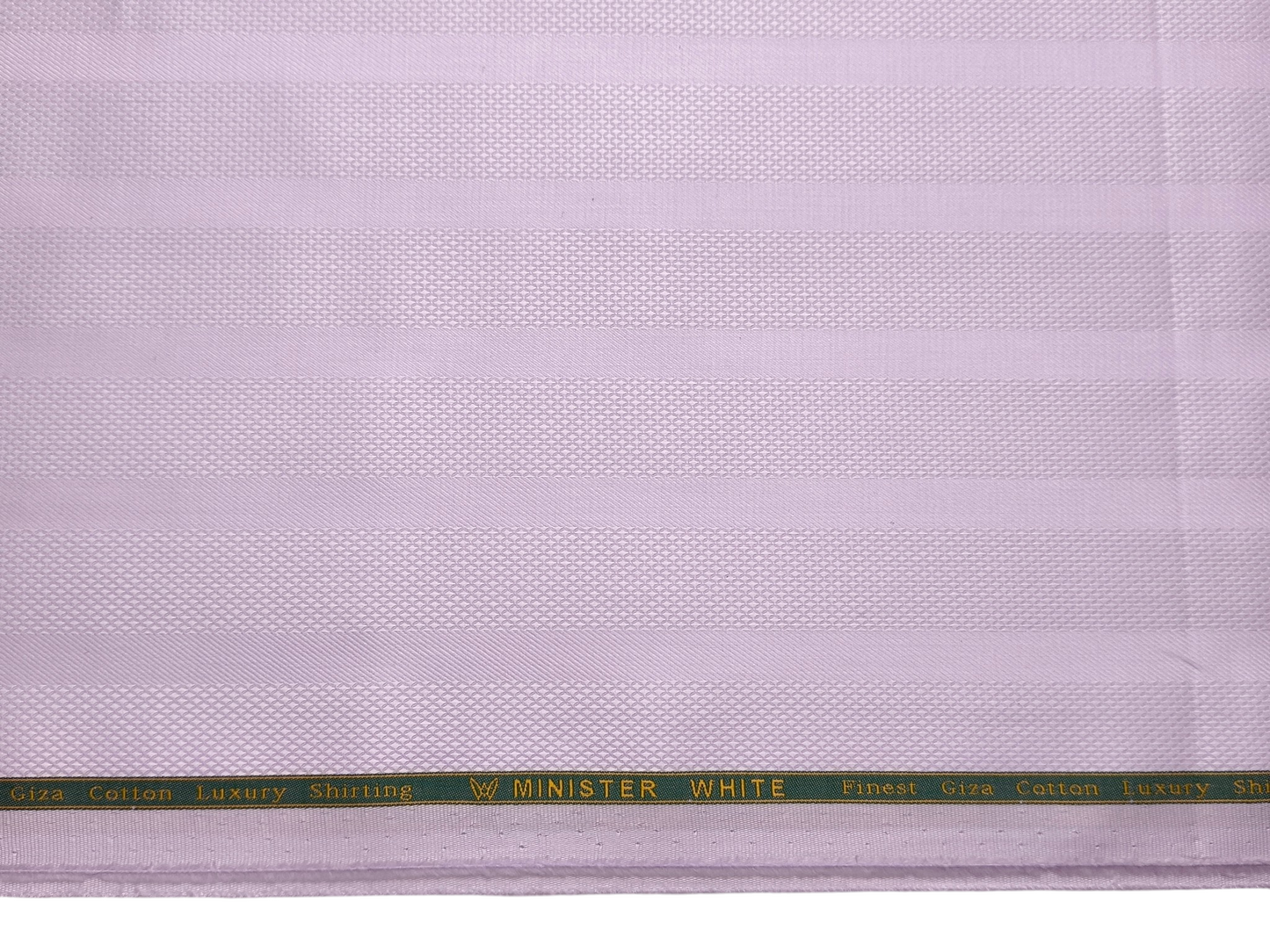 Minister White 100% Premium Giza Cotton Shirting Fabric (Soft Lavender, Patterned Stripes)