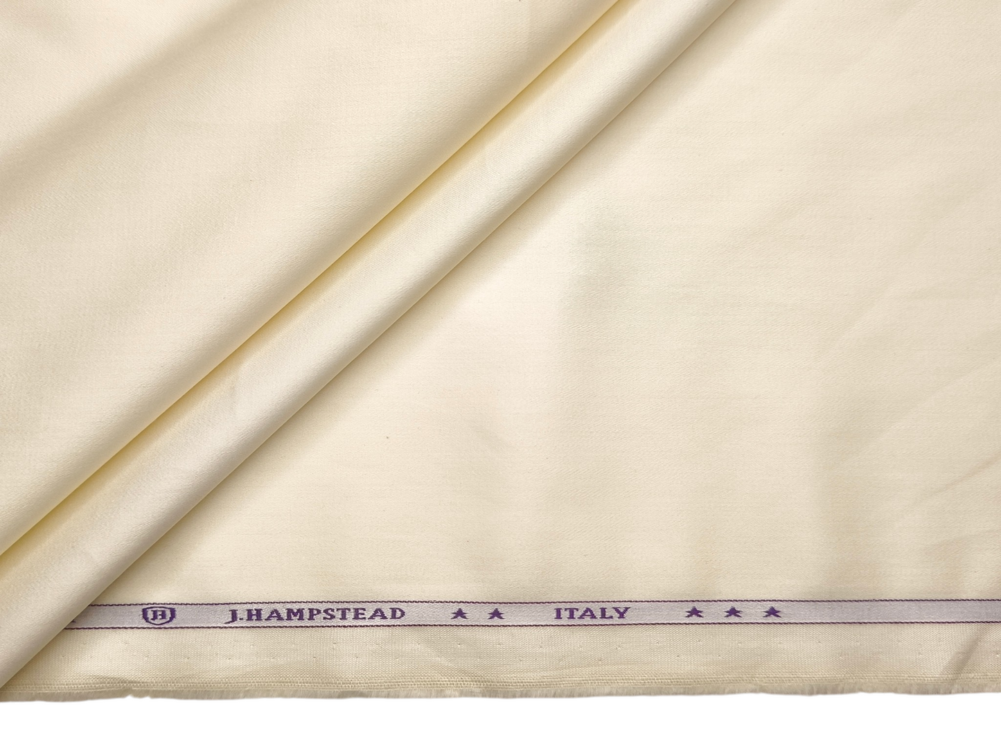 J.Hampstead Italy 100% Premium Giza Cotton Shirting Fabric (Cream, Plain)