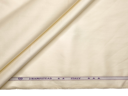 J.Hampstead Italy 100% Premium Giza Cotton Shirting Fabric (Cream, Plain)