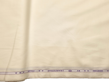 J.Hampstead Italy 100% Premium Giza Cotton Shirting Fabric (Cream, Plain)