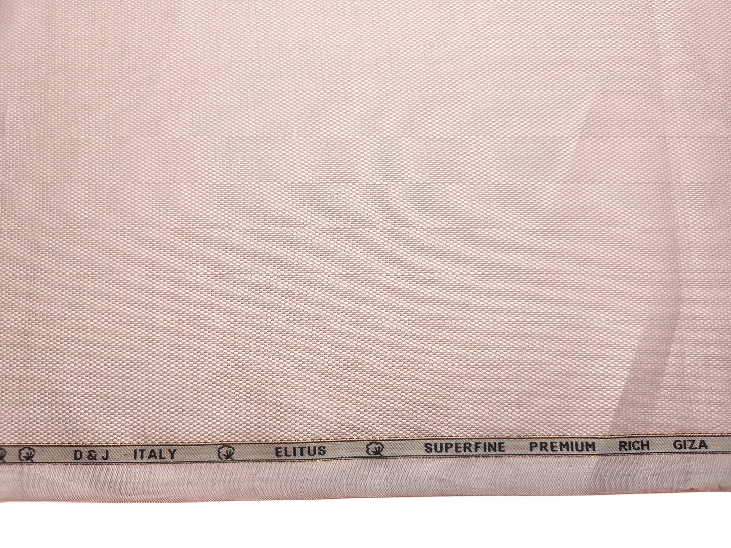 D&J Italy 100% Superfine Premium Giza Cotton Shirting Fabric (Peach, Dobby Design)