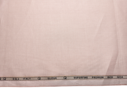 D&J Italy 100% Superfine Premium Giza Cotton Shirting Fabric (Peach, Dobby Design)