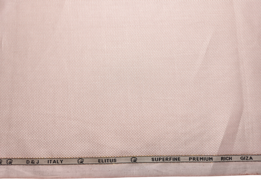 D&J Italy 100% Superfine Premium Giza Cotton Shirting Fabric (Peach, Dobby Design)