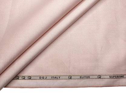 D&J Italy 100% Superfine Premium Giza Cotton Shirting Fabric (Peach, Dobby Design)