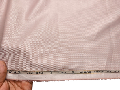 D&J Italy 100% Superfine Premium Giza Cotton Shirting Fabric (Peach, Dobby Design)
