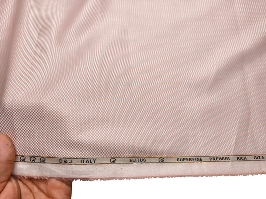 D&J Italy 100% Superfine Premium Giza Cotton Shirting Fabric (Peach, Dobby Design)