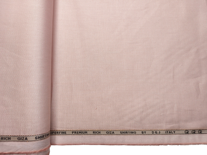 D&J Italy 100% Superfine Premium Giza Cotton Shirting Fabric (Peach, Dobby Design)