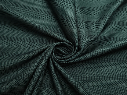 Peperino 100% Superfine Giza Cotton Shirting Fabric (Dark Green, Patterned Stripes)