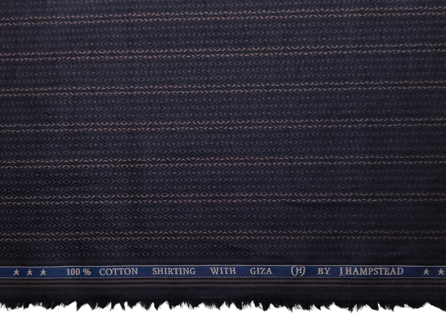 J.Hampstead Italy 100% Premium Giza Cotton Shirting Fabric (Dark Violet, Stripes)