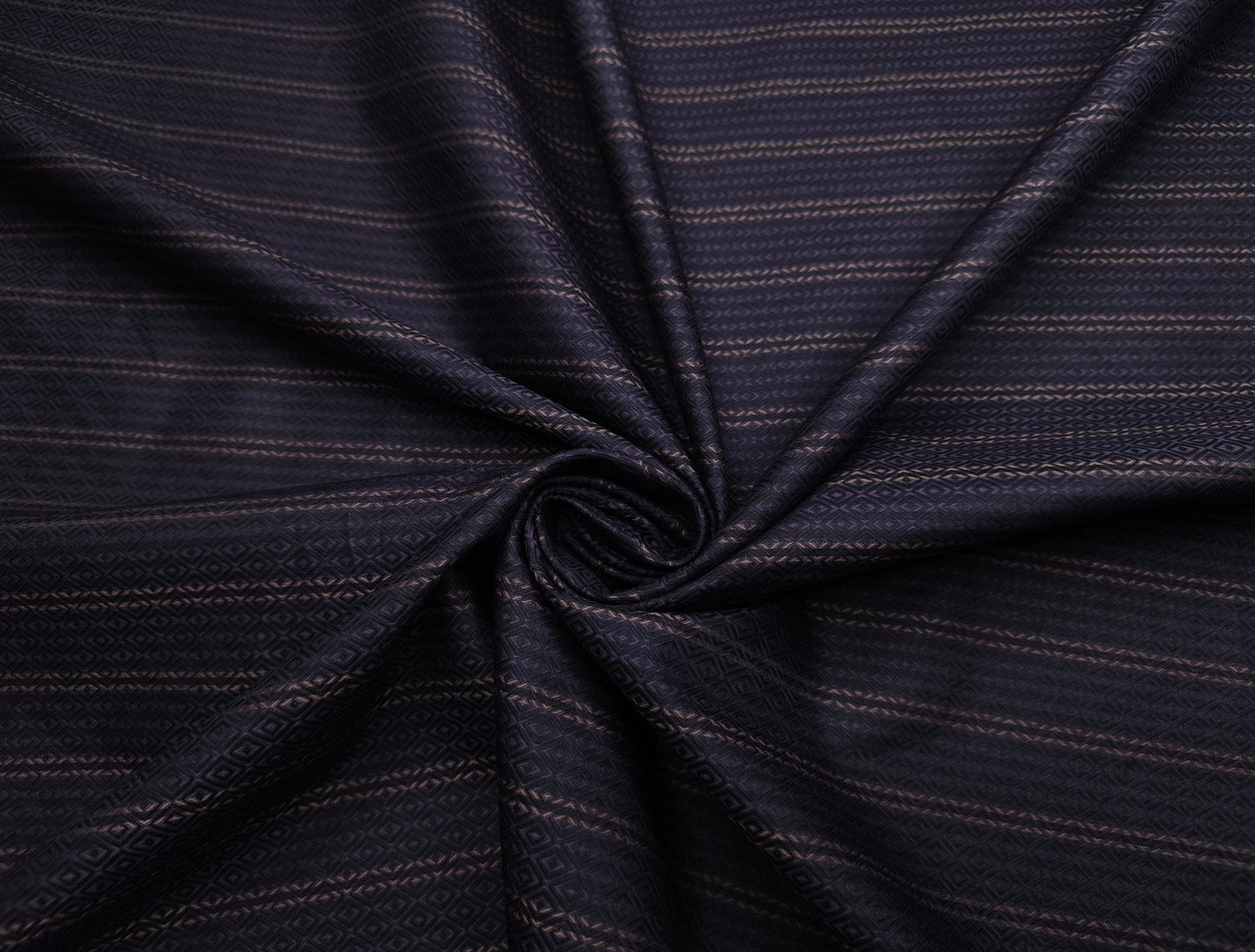 J.Hampstead Italy 100% Premium Giza Cotton Shirting Fabric (Dark Violet, Stripes)