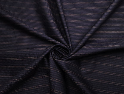 J.Hampstead Italy 100% Premium Giza Cotton Shirting Fabric (Dark Violet, Stripes)
