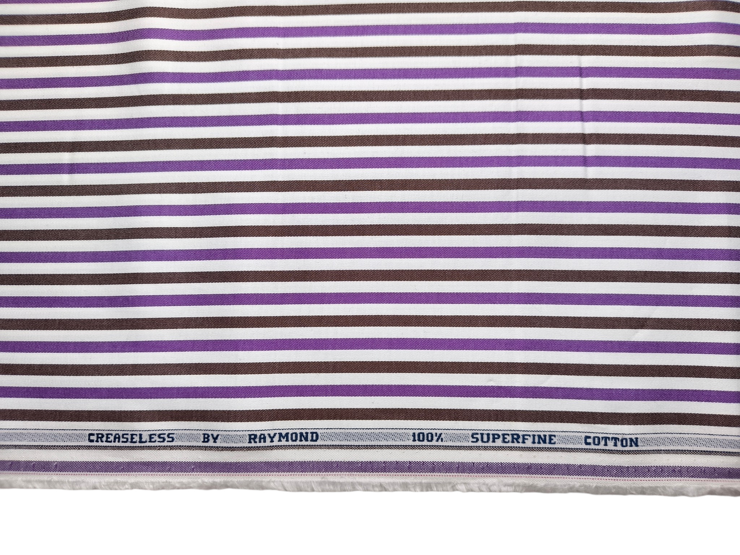 Raymond 100% Superfine Cotton Shirting Fabric (Violet & Black, Stripes)
