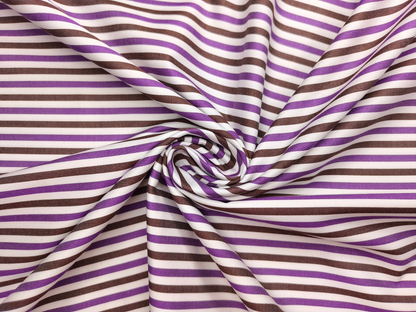 Raymond 100% Superfine Cotton Shirting Fabric (Violet & Black, Stripes)