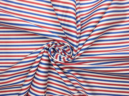 Raymond 100% Superfine Cotton Shirting Fabric (Red & Blue, Stripes)