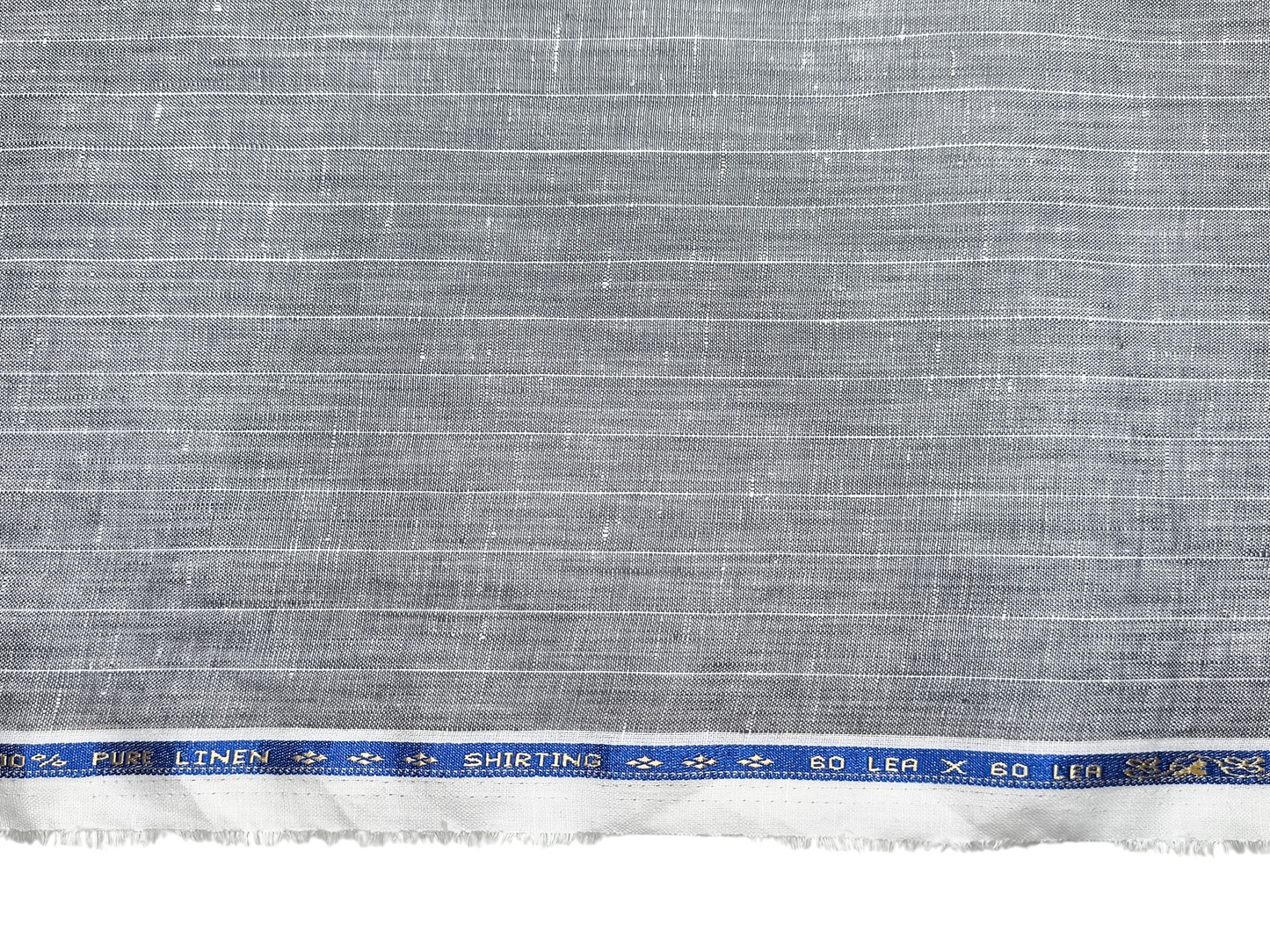 100% Pure Linen 60 LEA Shirting Fabric (Grey, Stripes)