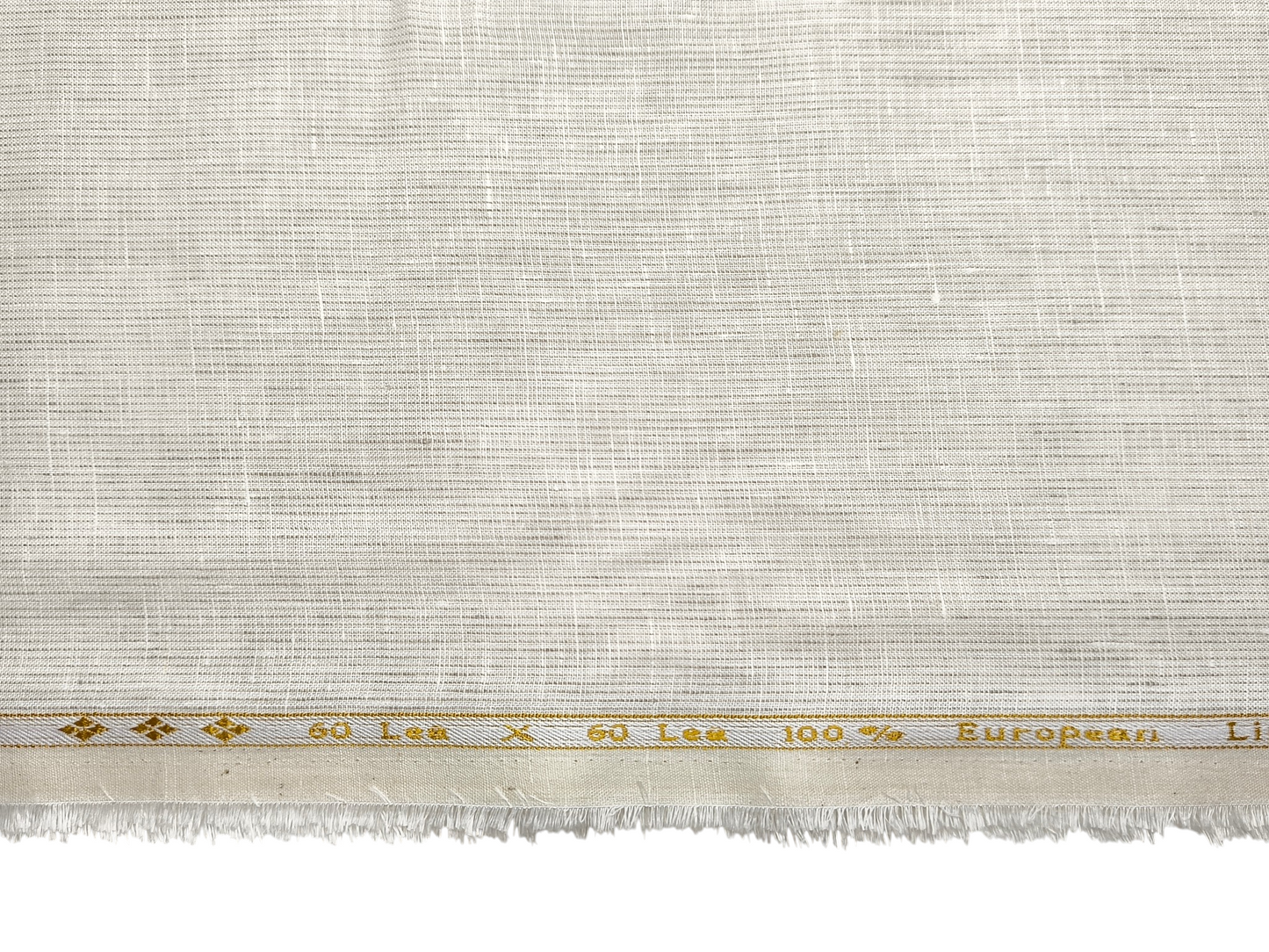 100% Pure Linen 60 LEA Shirting Fabric (Natural, Microstripes)