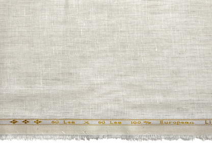 100% Pure Linen 60 LEA Shirting Fabric (Natural, Microstripes)
