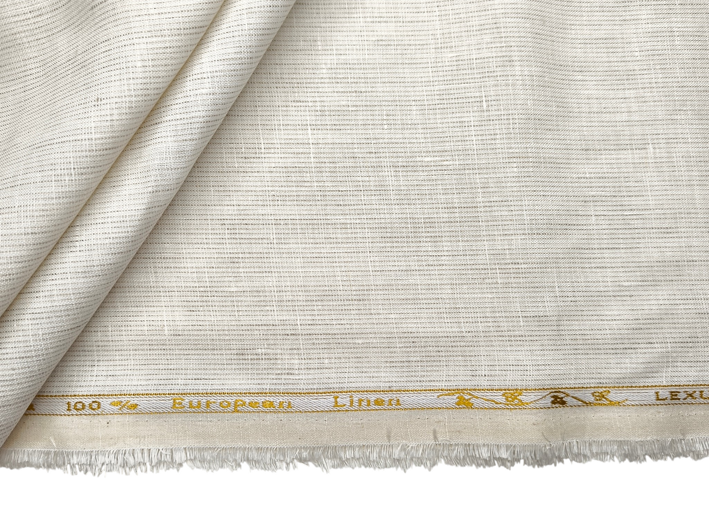 100% Pure Linen 60 LEA Shirting Fabric (Natural, Microstripes)