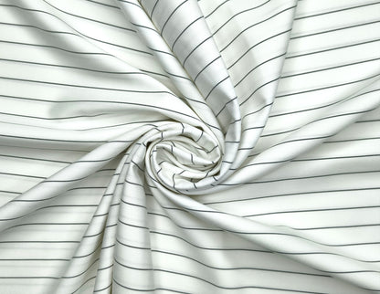 Canetti Italy Premium TR Suiting Fabric (White, Pinstripes)