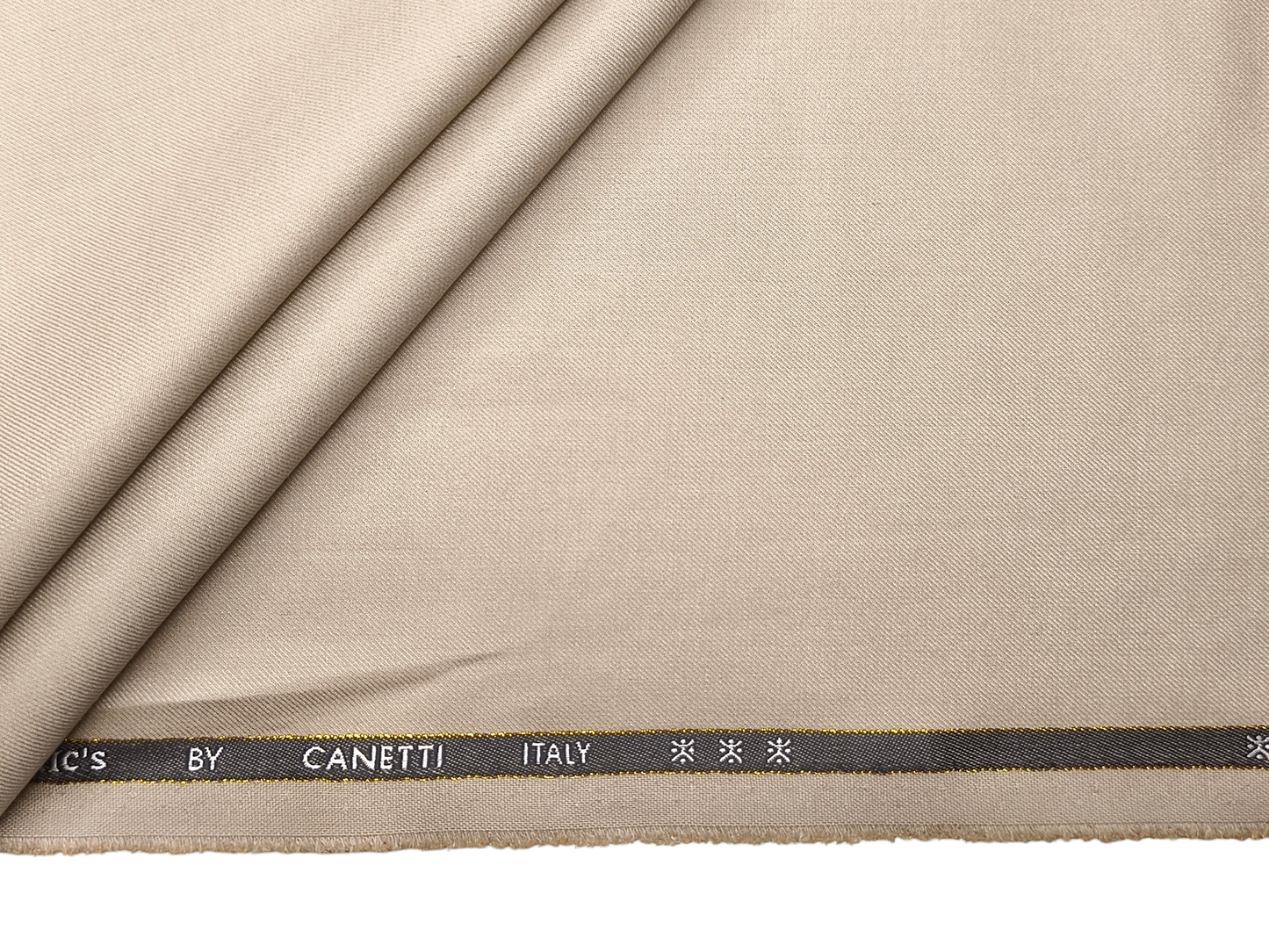Canetti Italy Premium TR Stretched Suiting Fabric (Cream Beige , Plain)