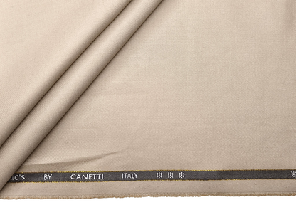 Canetti Italy Premium TR Stretched Suiting Fabric (Cream Beige , Plain)