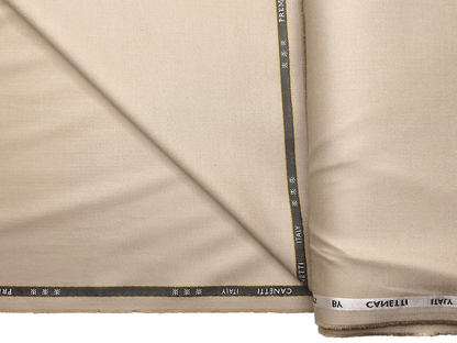 Canetti Italy Premium TR Stretched Suiting Fabric (Cream Beige , Plain)