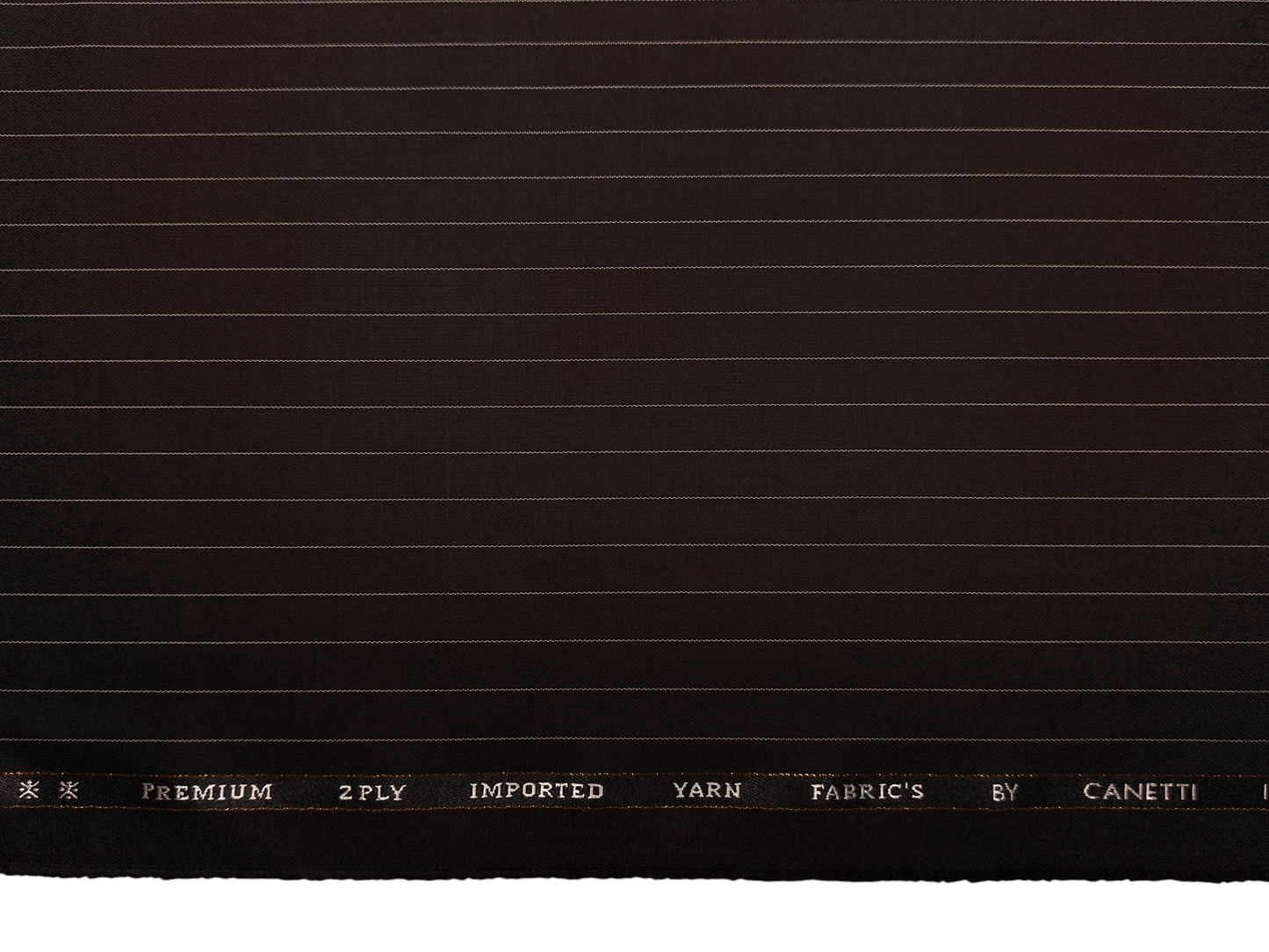 Canetti Italy Premium TR Suiting Fabric (Dark Brown, Pinstripes)