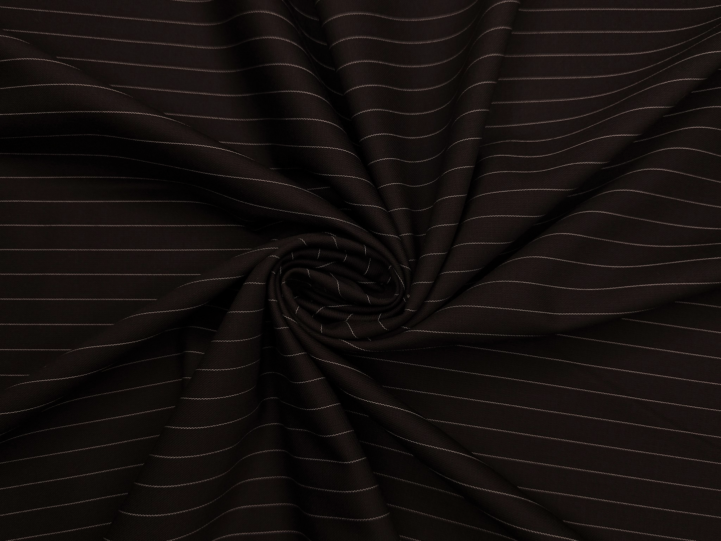 Canetti Italy Premium TR Suiting Fabric (Dark Brown, Pinstripes)