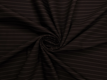 Canetti Italy Premium TR Suiting Fabric (Dark Brown, Pinstripes)
