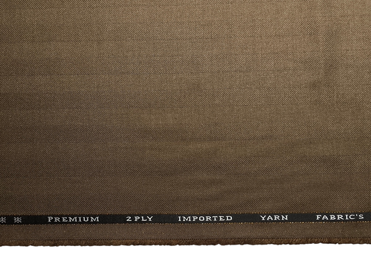 Canetti Italy Premium TR Suiting Fabric (Camel Brown, Herringbone)