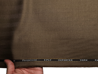 Canetti Italy Premium TR Suiting Fabric (Camel Brown, Herringbone)