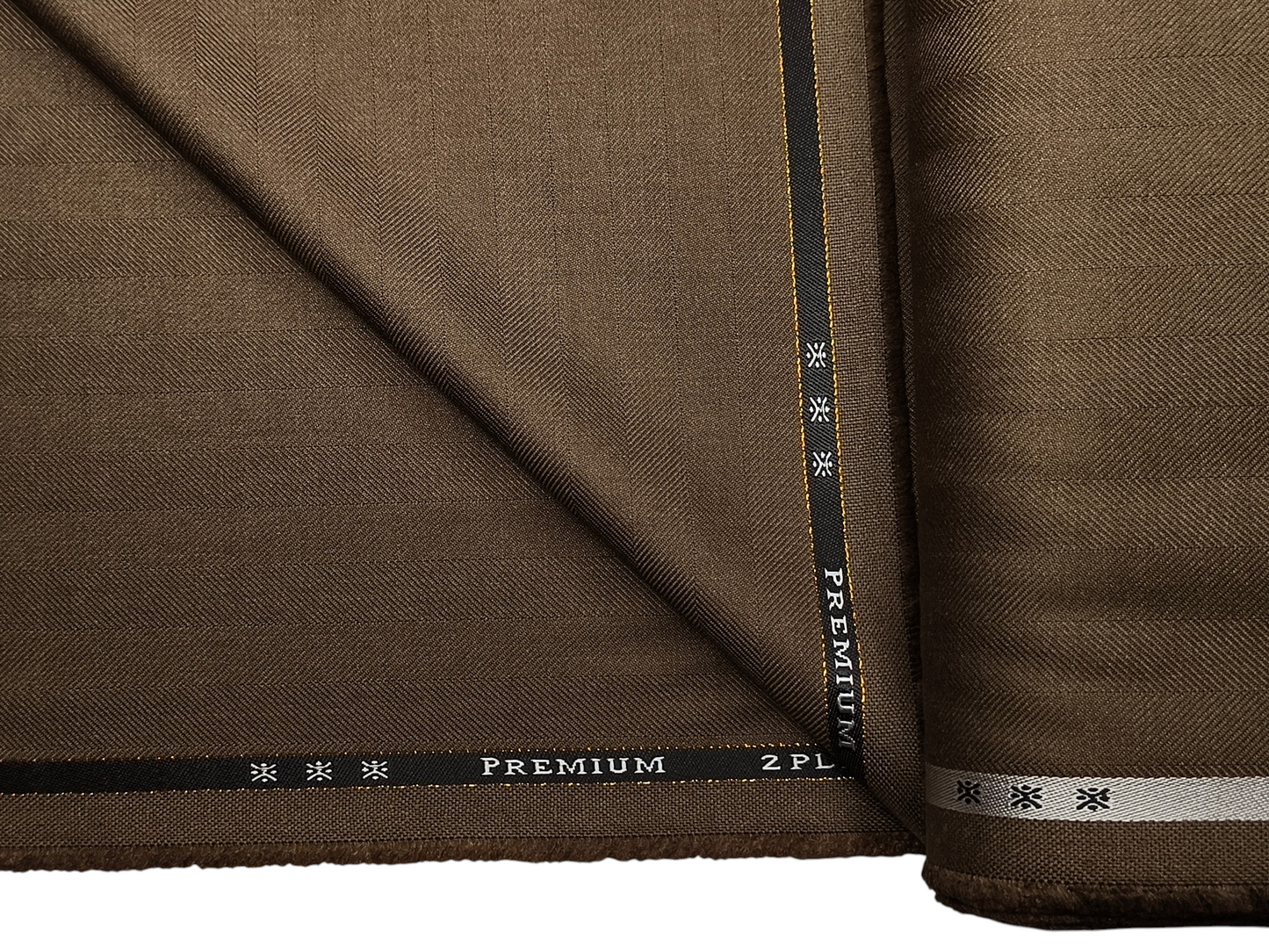 Canetti Italy Premium TR Suiting Fabric (Camel Brown, Herringbone)