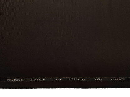 Canetti Italy Premium TR Stretched Suiting Fabric (Dark Brown, Self Textured)