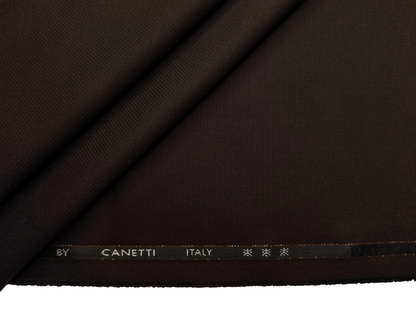 Canetti Italy Premium TR Stretched Suiting Fabric (Dark Brown, Self Textured)