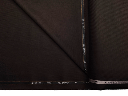 Canetti Italy Premium TR Stretched Suiting Fabric (Dark Brown, Self Textured)
