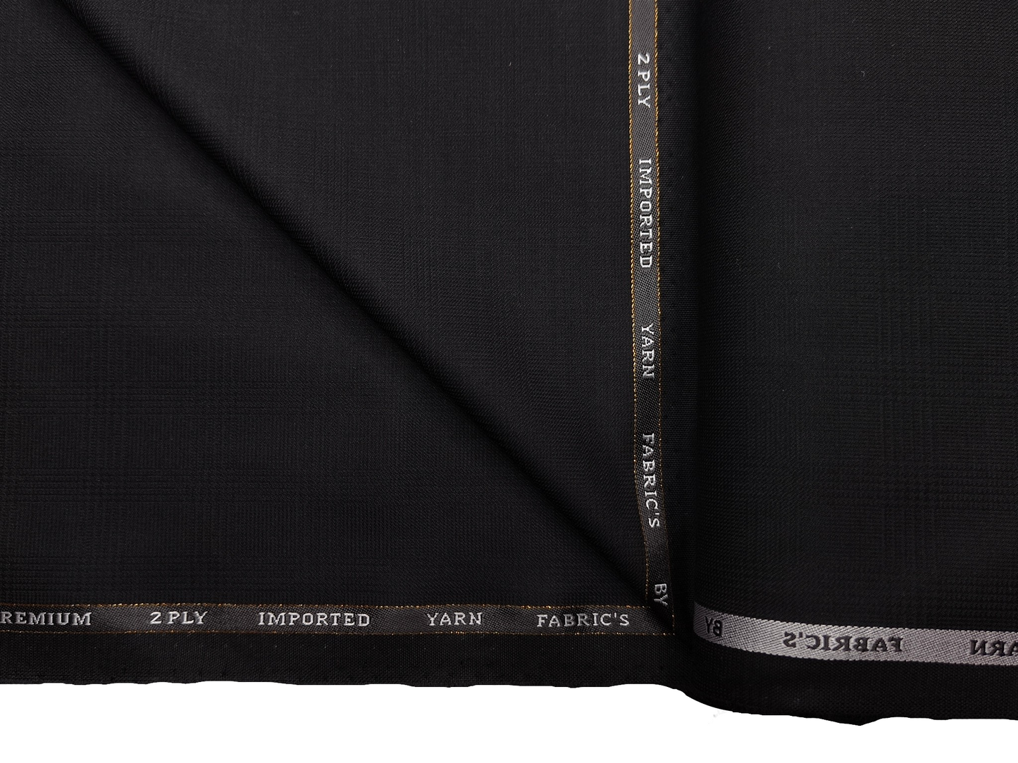 Canetti Italy Premium TR Suiting Fabric (Black, Self Checks)