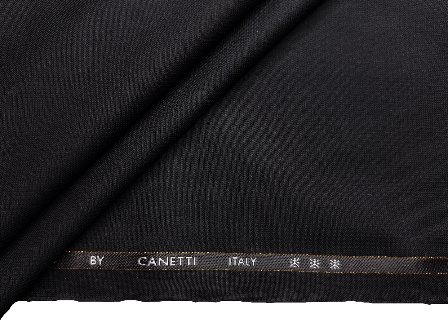 Canetti Italy Premium TR Suiting Fabric (Black, Self Checks)