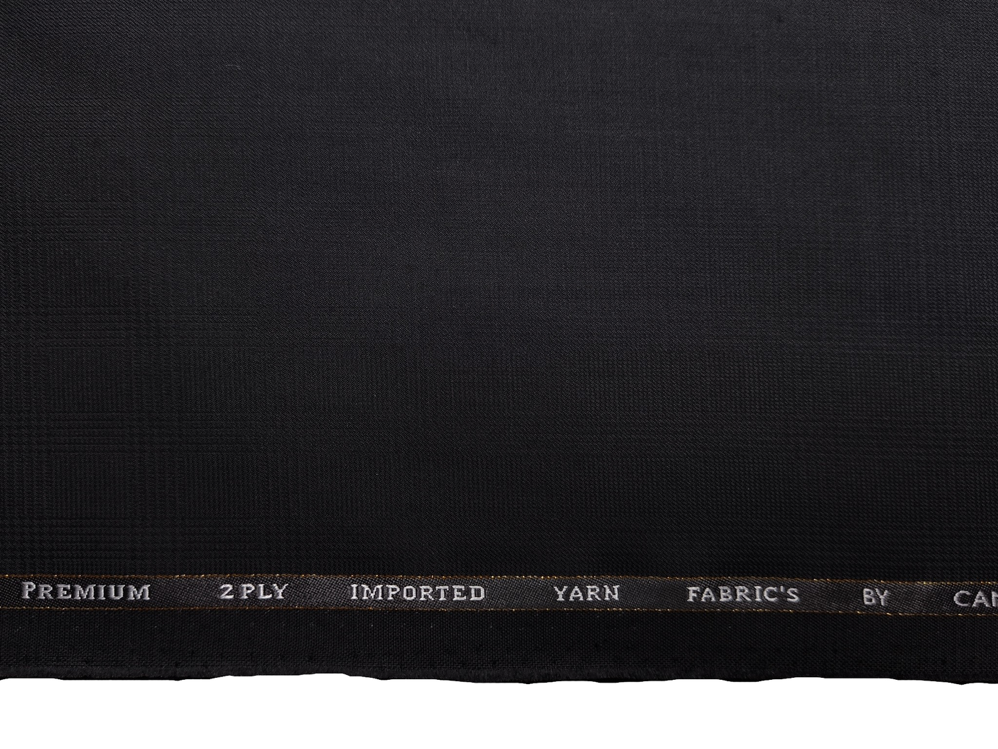 Canetti Italy Premium TR Suiting Fabric (Black, Self Checks)