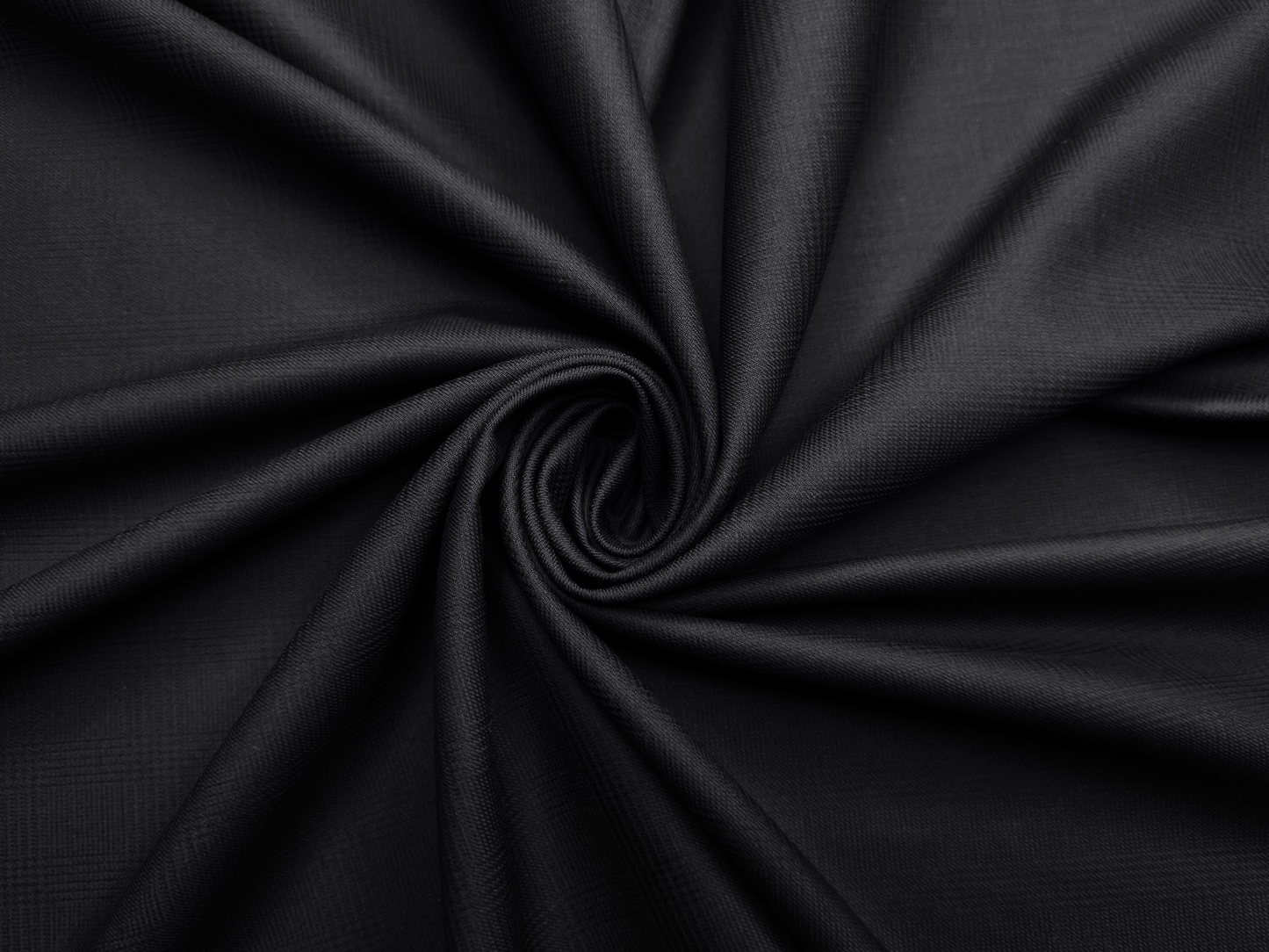 Canetti Italy Premium TR Suiting Fabric (Black, Self Checks)