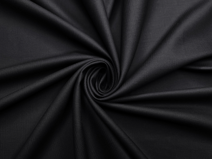 Canetti Italy Premium TR Suiting Fabric (Black, Self Checks)