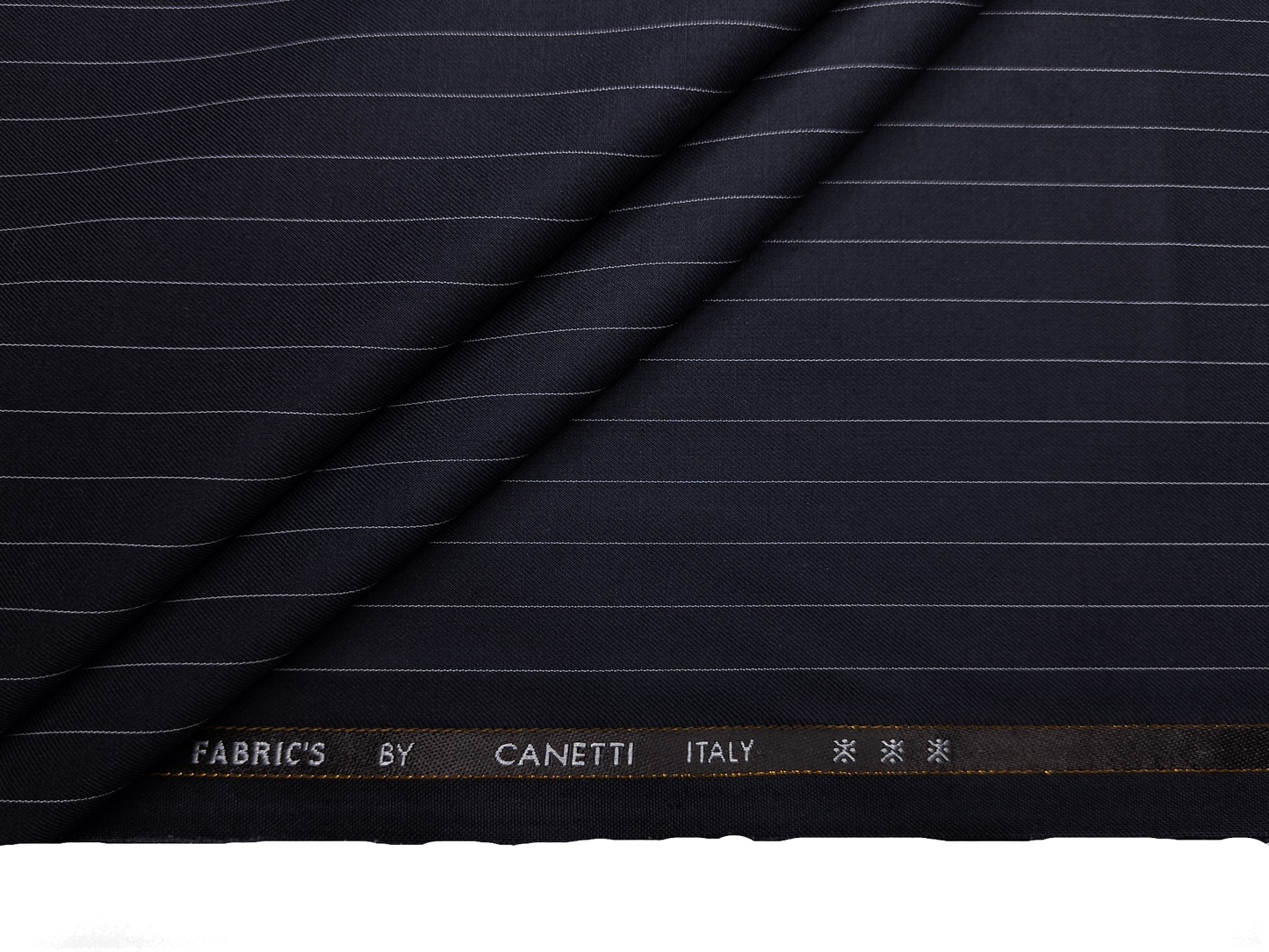 Canetti Italy Premium TR Suiting Fabric (Dark Navy Blue, Striped)