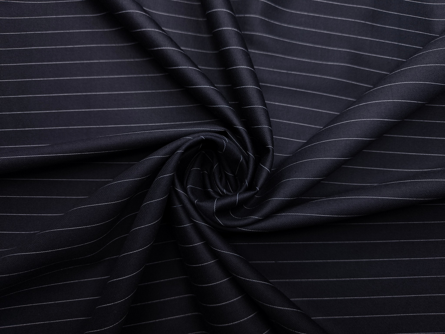 Canetti Italy Premium TR Suiting Fabric (Dark Navy Blue, Striped)